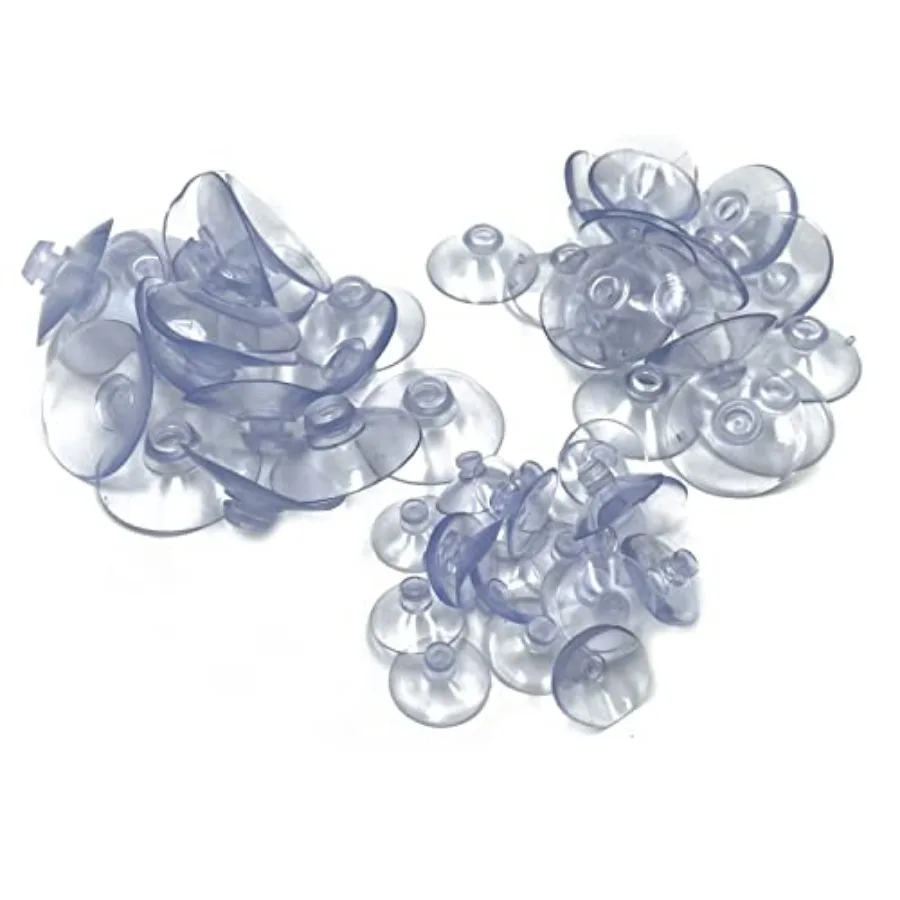 60Pcs Plastic Suction Cup for Glass Table Tops, Rubber Transparent Anti-Collision Sucker Hanger Pad Without Hooks, 3 Sizes, 40