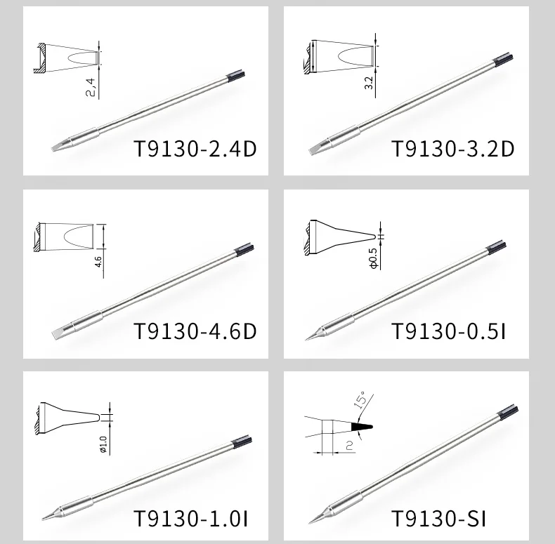 Imagem -03 - Atten-ponta de Solda para o Ferro do Soldador Ferramenta da Peça da Substituição T9130-k sk 0.3is 1.2c 0.5si Série 4.6d St1509 130 w Y9130