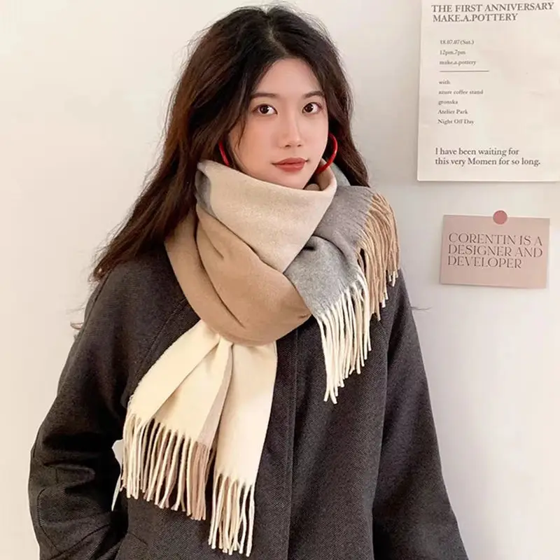 2024 Winter Fashion Must-have Cashmere Scarf for Women Outdoor Activities Warm Neck Scarves