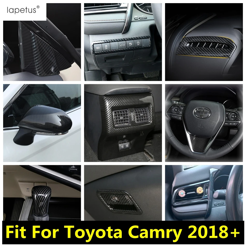 

Rearview Mirror / Steering Wheel / Pillar A Frame / Gear Shift Handle / Air AC Cover Trim For Toyota Camry 2018-2023 Accessories