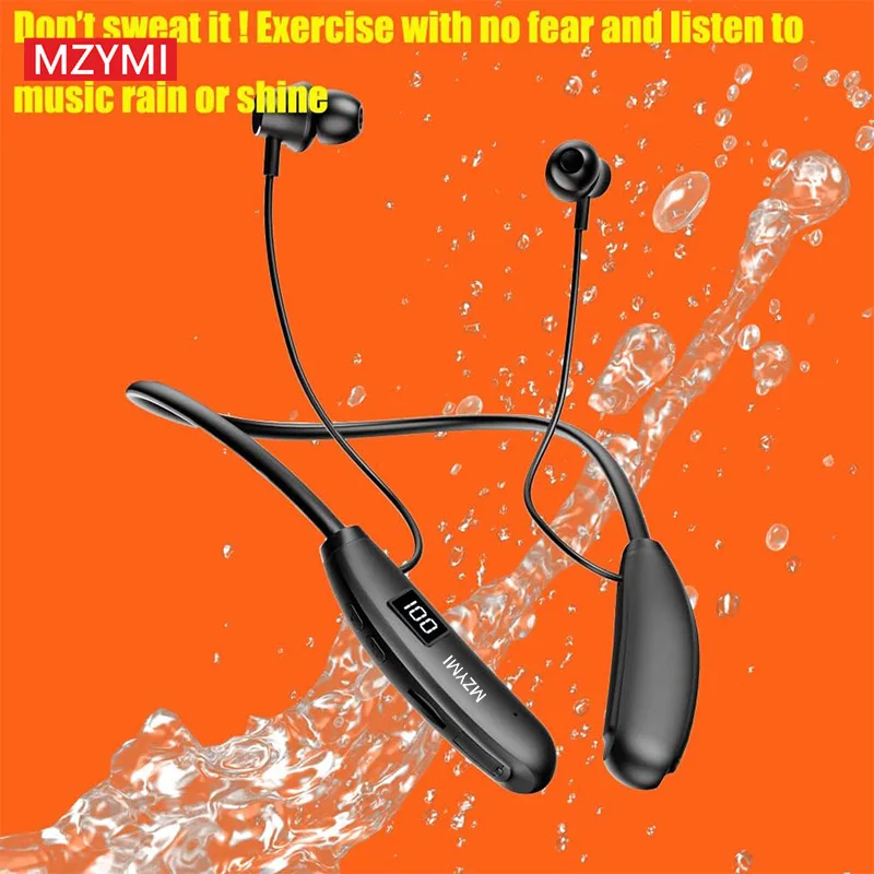 MZYMI 100 Hours Play Neckband Wireless I39 Earphones Bluetooth Headphones Headphone Support TF Card HiFi Earbuds Headset