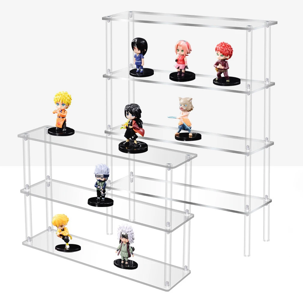 

1-5 Layer Transparent Acrylic Display Stand for Action Figures,Perfume,Cosmetics,Cupcake,Ladder Storage Shelf for Collectibles