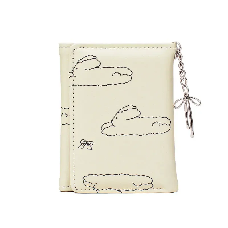 

Fresh and Sweet Ladies Short Purse Simple Folding PU Card Bag Credit Card Change Storage Bag Hot Sale