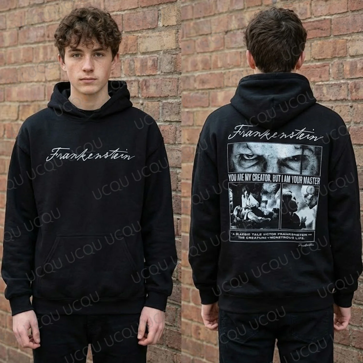 Vintage Frankenstein Movie Poster Hoodie Teen Streetwear Gothic Aesthetic Sweatshirt Valentine Gift Cool Trendy Top