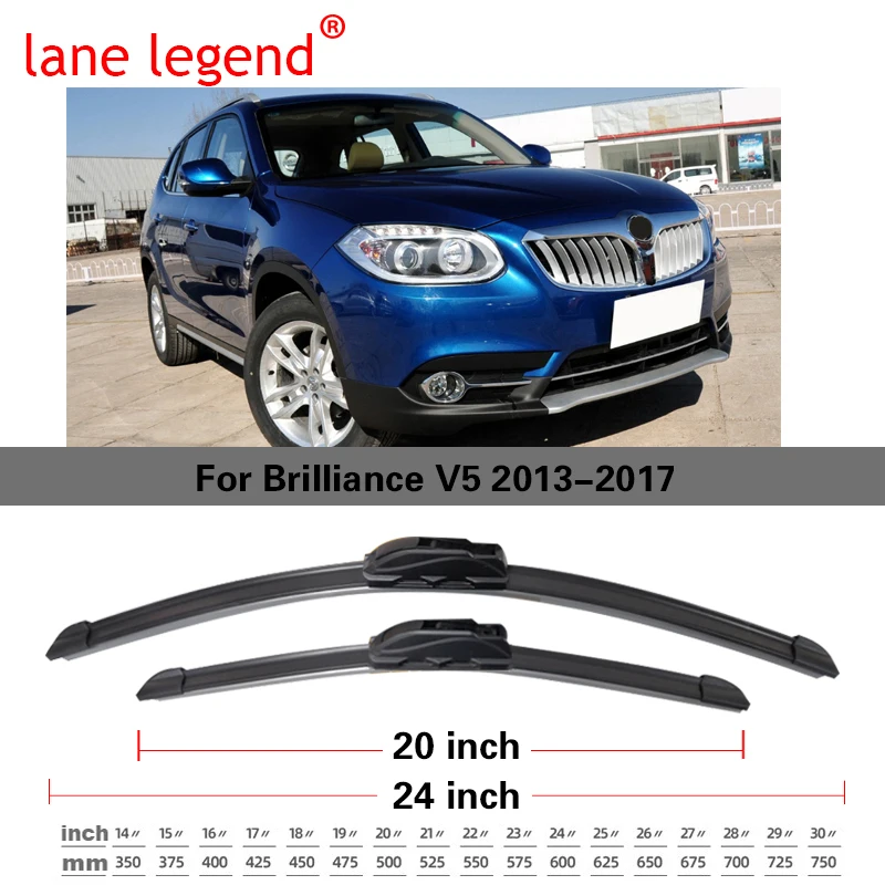 Car Wiper Blades For Brilliance V5 2013 2014 2015 2016 2017-2019 Accessories Front Rear Windscreen Wiper Blade Brushes Cutter