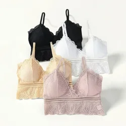 Lace Bralette Women Bras Tube Top Sexy Lingerie V Neck Crop Tops Underwear Cropped Bra Female Tank Crop Top