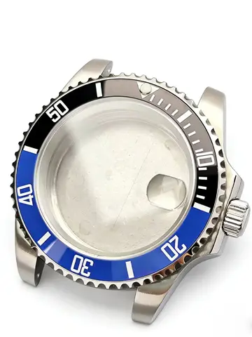 40.5MM Sapphire Glass GMT Bidirectional Rotating Bezel Less Case Fits for N H34/35/36 Movement Fits for 20MM Strap Accessories