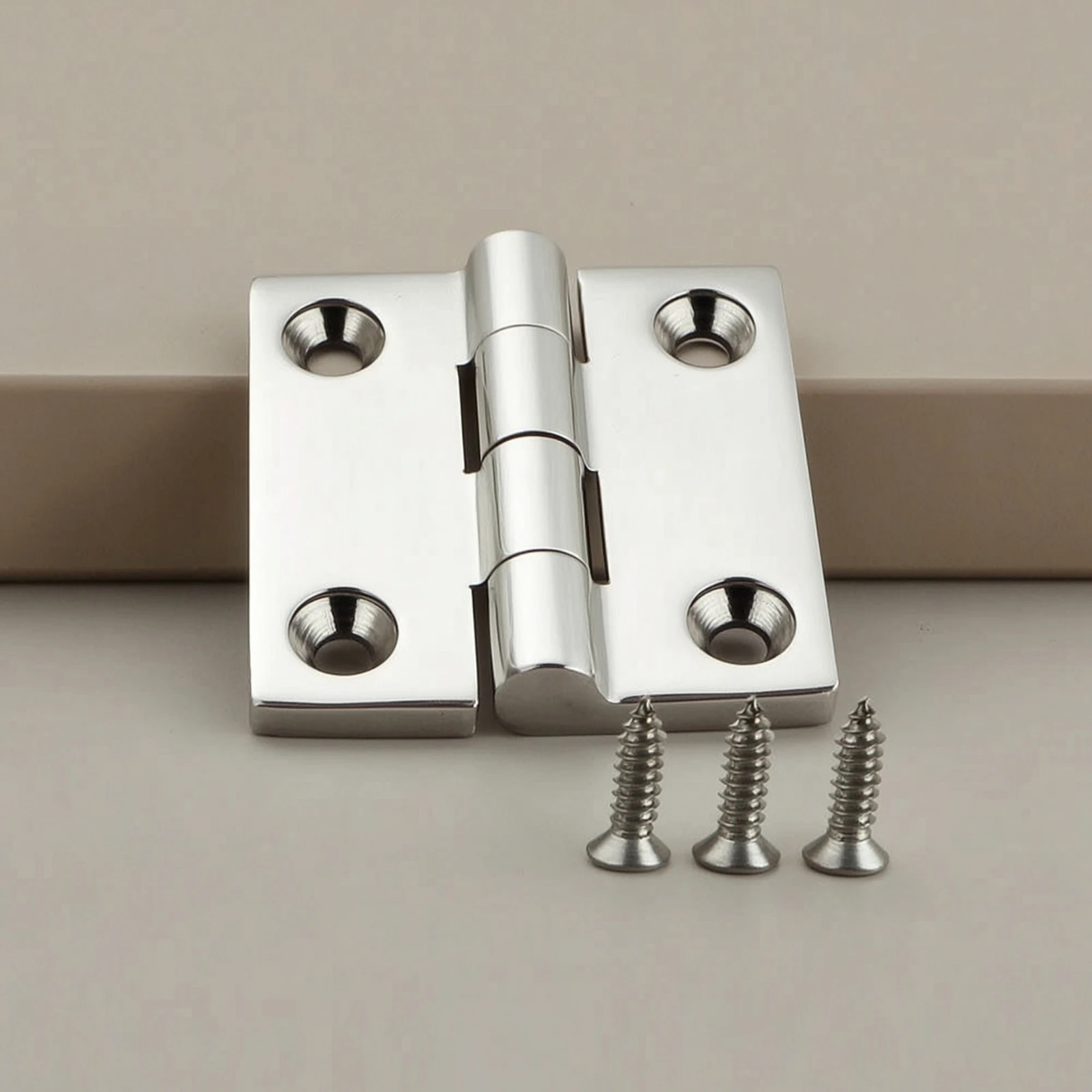 Butt Hinge Stainless Steel Hinge with Screws Hardware Rustproof Easy to Install for DIYers, Cabinets, Boats