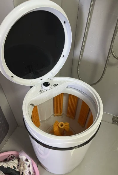 Automatic Mini Household Shoe Washing Machine, Integrated Inner Wall Brush Spin Footwear Cleaning Cleaner