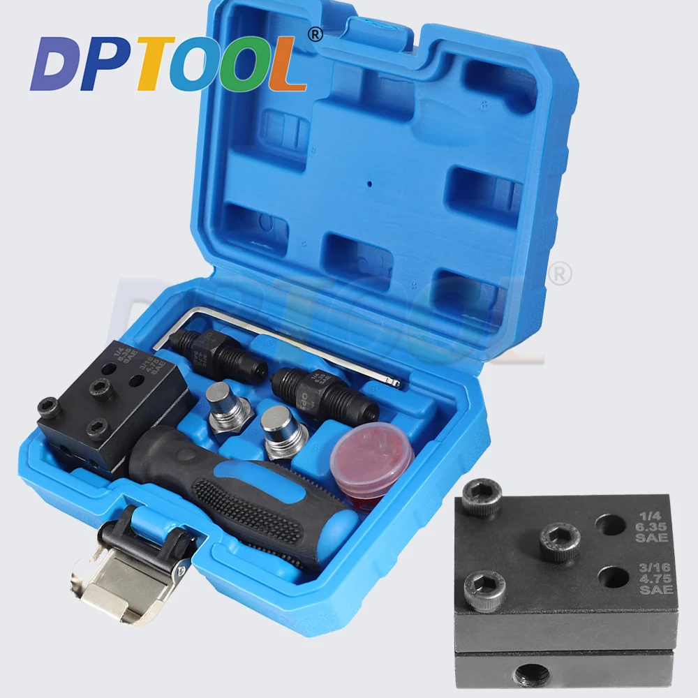 

7pc Brake Line Flaring Tool Kit 3/16" 1/4" SAE Double Flare Tool Creates 45° Single Double Bubble Flares