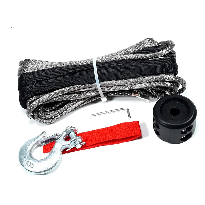 Winch Rope Tow Strap 7000LBs Winch Line Cable Rope Winches Towing Hook Stopper Rubber for ATV SUV UTV Truck Offroad Accessories