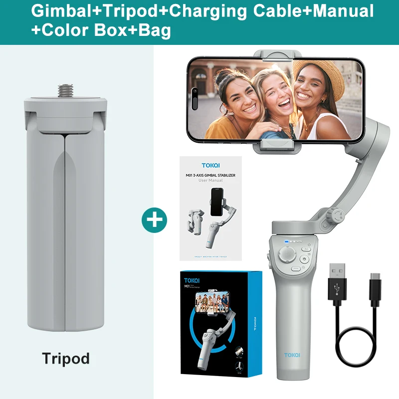 TOKQI M01 3軸ジンバル スマホ用 手ブレ補正