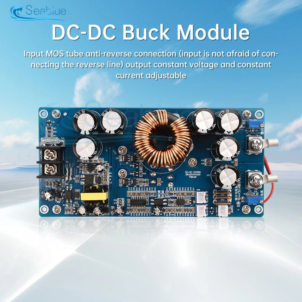 DC-DC 30A 800W Adjustable Step-down Module DC 20V-70V to DC 2.5V-58V Constant Current Voltage Regulator Buck Power Supply Module