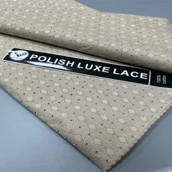 Luxury NEW 5 Yards Nigerian 100% Cotton Polish Satin Embroidery Fabric High Quality Swiss Voile Lace Material Men Dubai Style