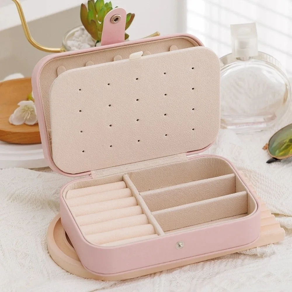Portable PU Leather Jewelry Box Necklace Earrings Jewelry Storage Box Ring Multi-Compartment Jewelry Organizer Case Travel