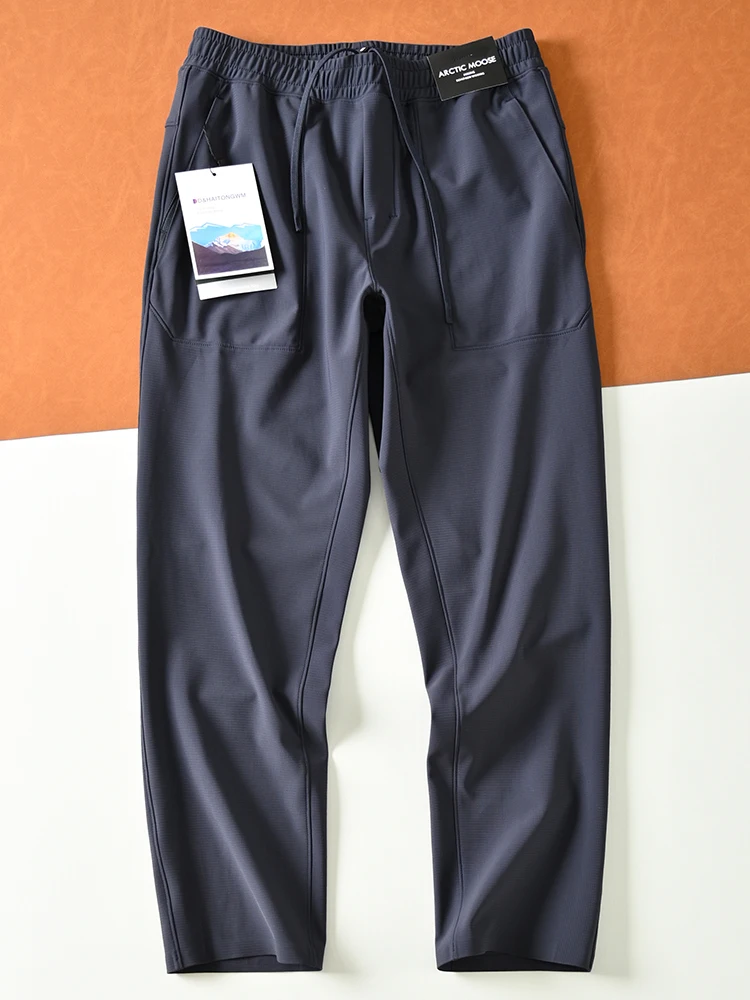 

Men's Comfortable Straight Leg Casual Pants Qui Dry Elastic Cone ape Spring Autumn Faion Urban Sle Youth Casual Trousers