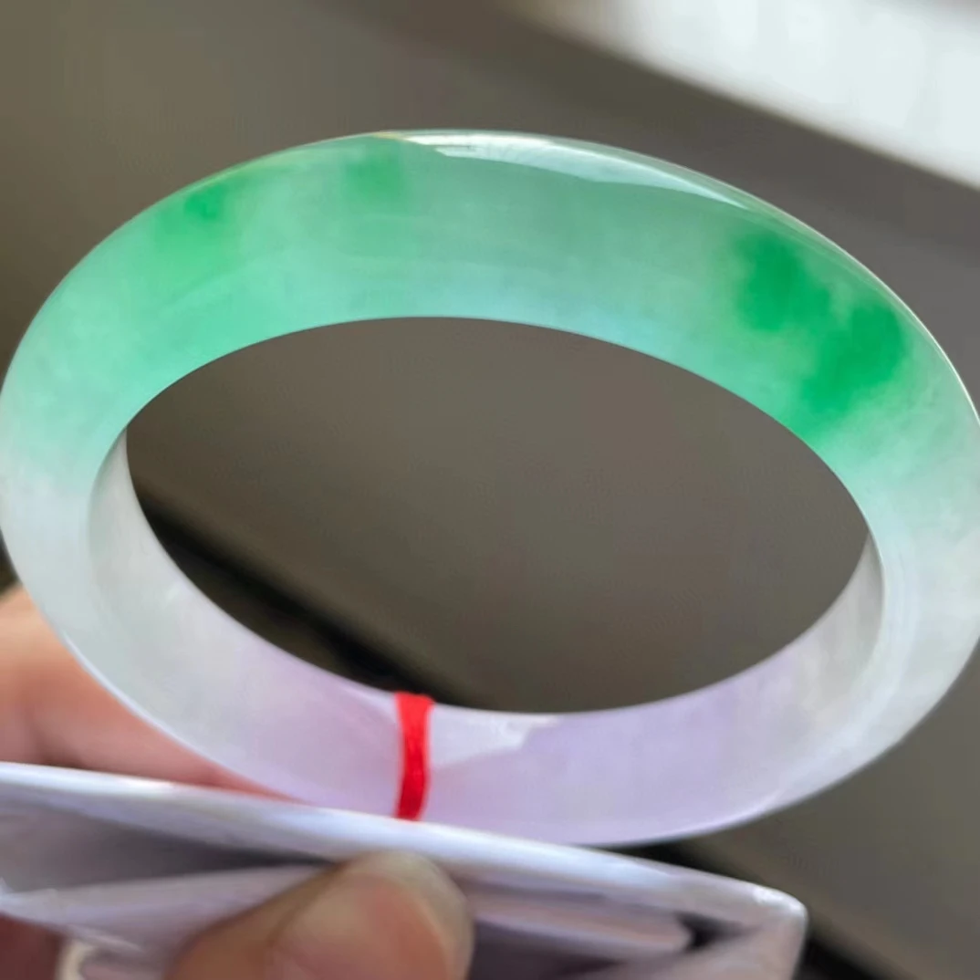 

Newest High Quality Bracelet Exquisite Jadeite Ice Waxy Perfect Bangles Purple green Jade Bangles Fine Handring Jewelry
