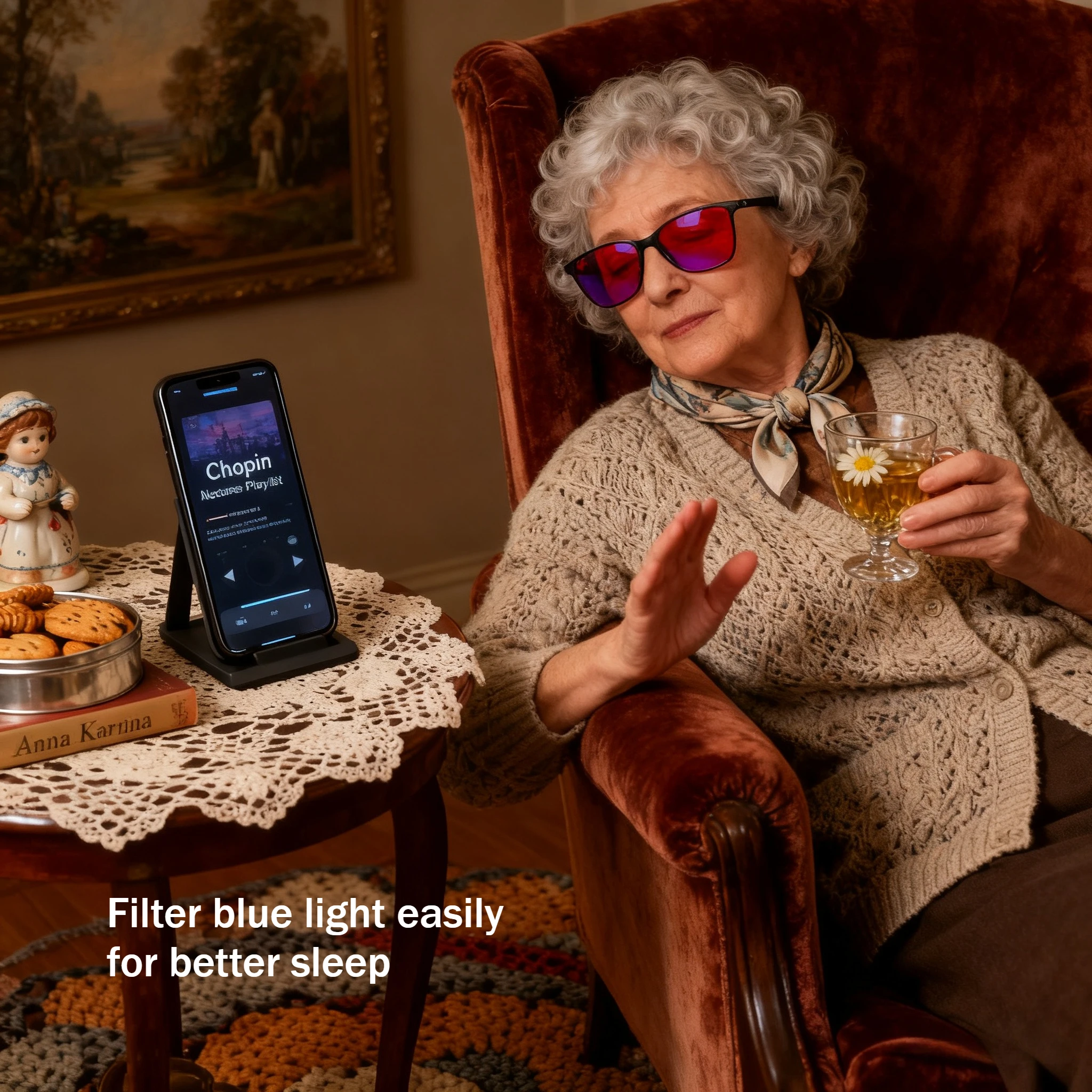 SHINU Phone Computer Glasses Protection Anti Blue light Blocking Women better sleep red lens long time Orange lenses