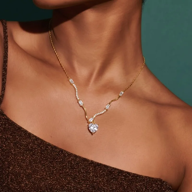Multi Layer Y Shape Crystal Necklace Women Gold Snake Chain Round Zircon Pendant Stackable Choker Wedding Party Jewelry Gift
