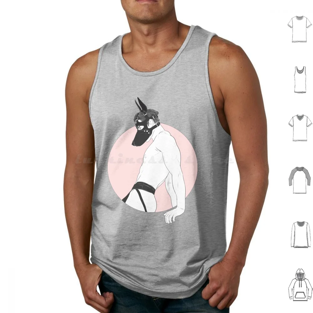 Puppy Tank Tops Vest Sleeveless Bdsm Bondage Pup Play Pet Play Pup Hood Dog Hood Erotic Leather Fetish
