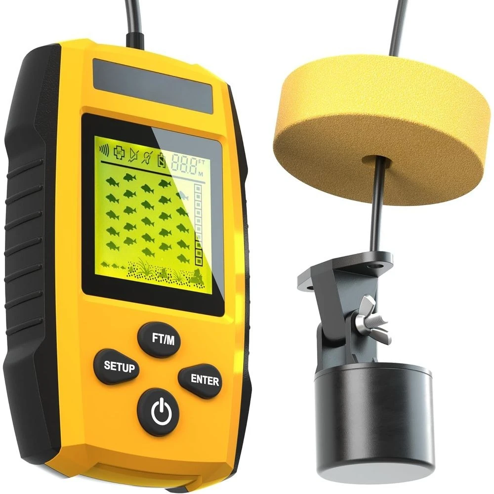 جهاز إنذار السونار المحمول مع محول السونار وشاشة LCD، لقارب صيد الكاياك وصيد الأسماك على الجليد #6