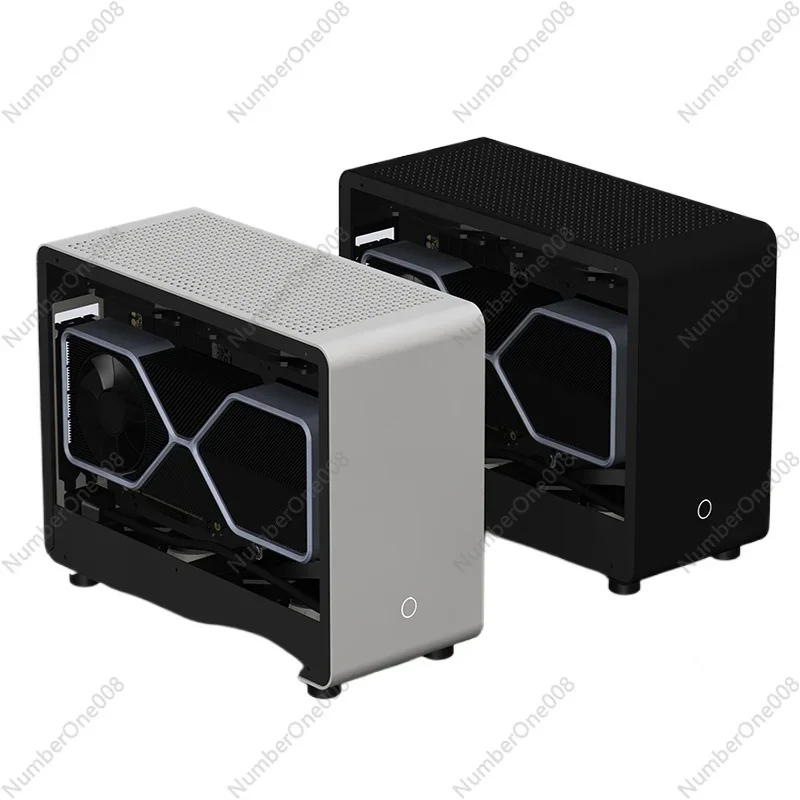 G1-SE All Aluminum Side Transparent A4 ITX Mini Chassis, SFX Power Supply, Portable Host Air-cooled