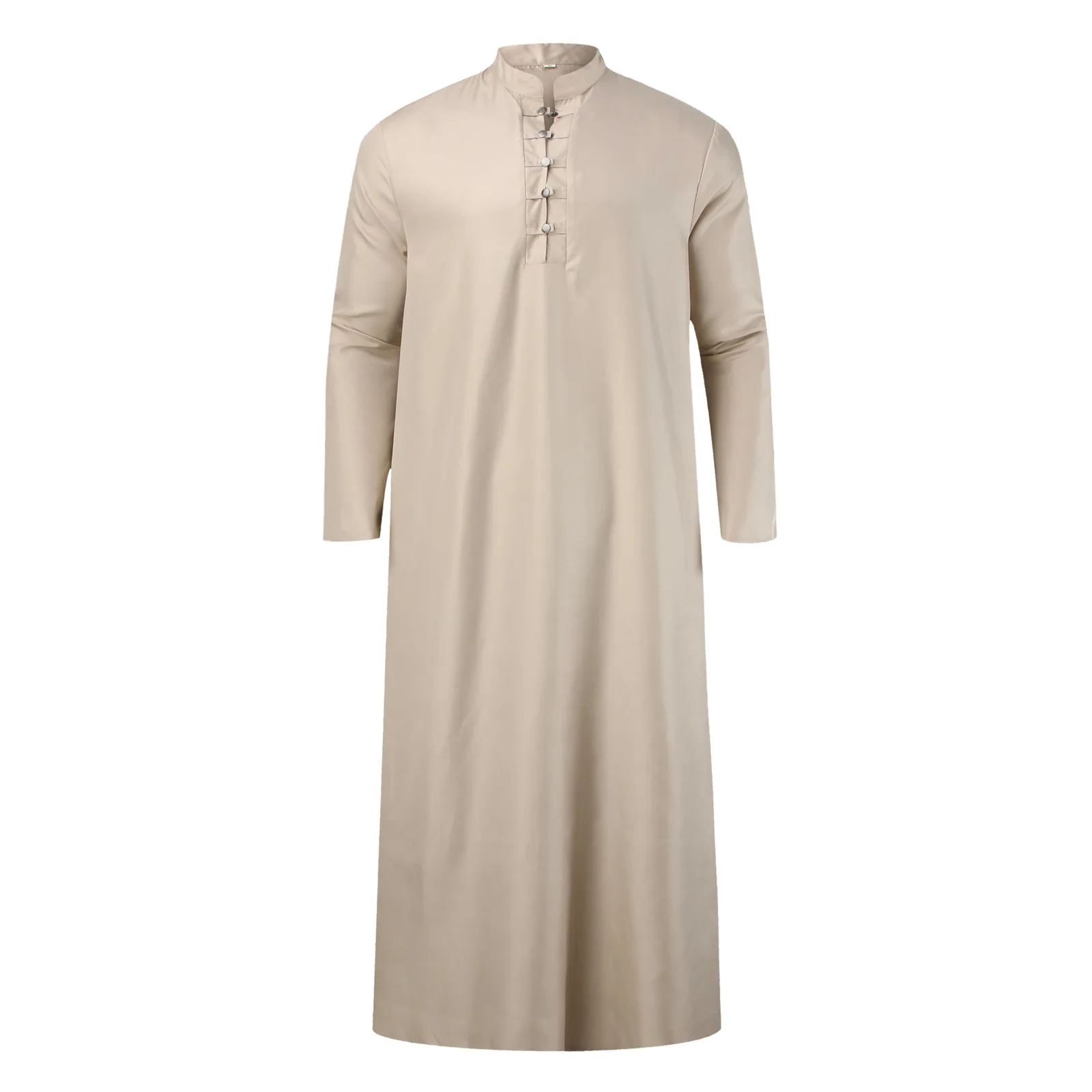 ชุดคลุมมุสลิมชาย jubba thobe ซาอุดิอาระเบีย Kaftan สีทึบคอตั้งคอ Homme abaya caftan Islam DRESS