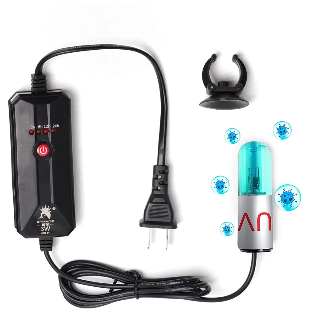 Mini Aquarium Ultraviolet Lamp Algae Removal Home Amphibious Aquarium Water Clean Lamp for Fish Tanks Aquariums Pools Ponds