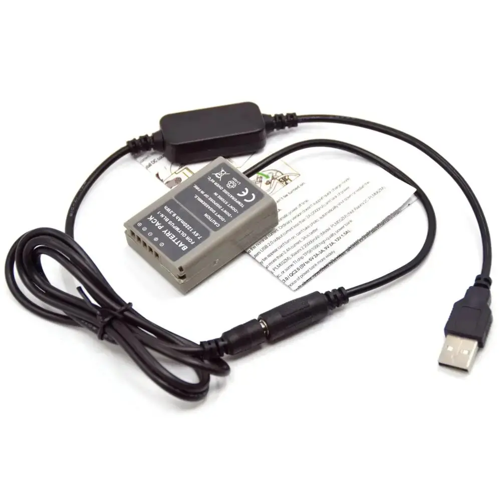 

DC Cable USB BLN-1 Dummy Battery PS-BLN1 Coupler for Olympus OM-D E-M5 II 2 E-M1 PEN E-P5 Camera