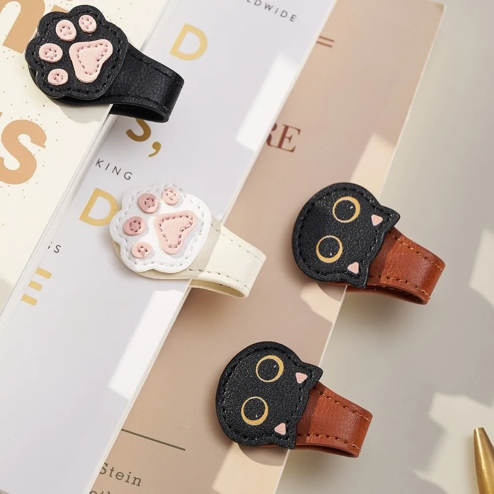Niedlicher PU Magnetischer Seitenclip Katzenpfote Katzenkopf Leseseiten-Trenner Kreatives Magnetisches Lesezeichen Buchmarkierung