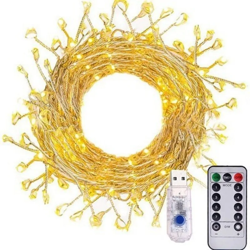 

Firecracker lights Christmas tree led lights string Christmas copper wire lights remote control festival scene arrangement