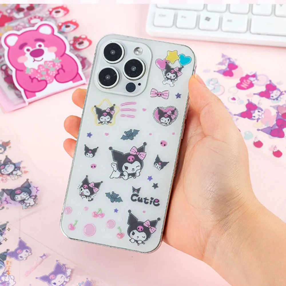 Sanrio Cartoon Sticker Set Cinnamoroll Kuromi Melody Kitty Kawaii Stickers Student Stationery Supplies Birthday Gifts Wholesale