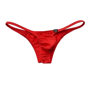 Slips élégants et sexy pour hommes, sous-vêtements imprimés de couleur unie, taille ultra basse