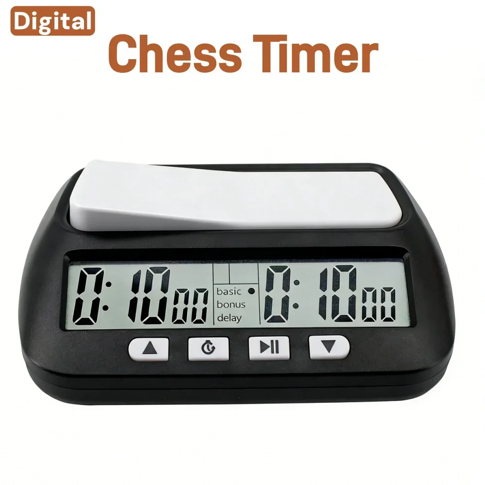 Professional Digital Chess Clock Timer with Bonus, Delay, Positive Time Functions - Tournament Go Game Timer with LCD Display