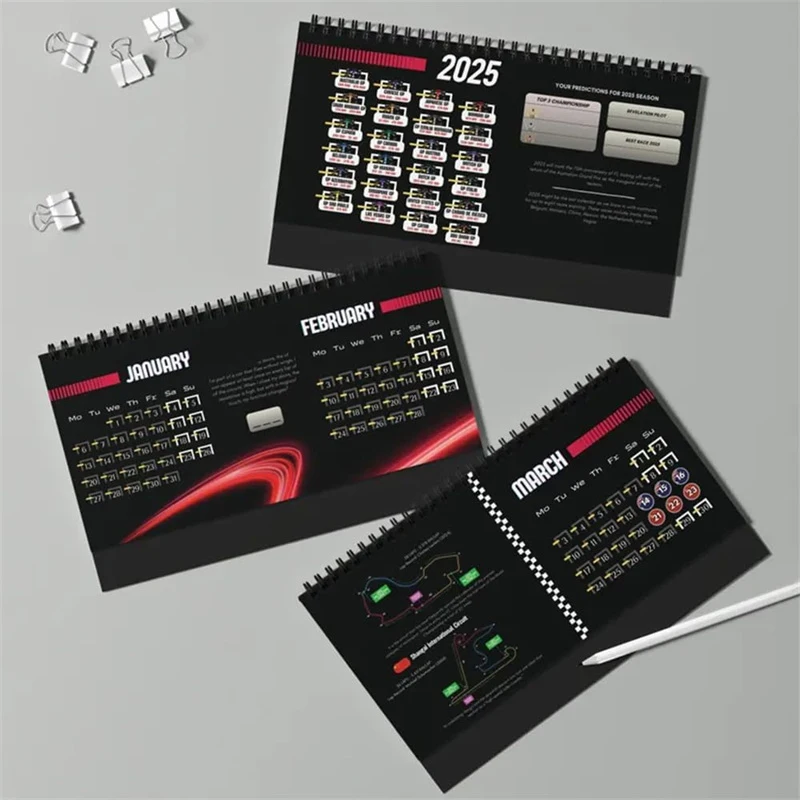 F1 2025 Desktop Calendar Experience The Thrill Of Racing In Style 2025 Motor Calendar For F1 Fans And Motorsport Enthusiasts