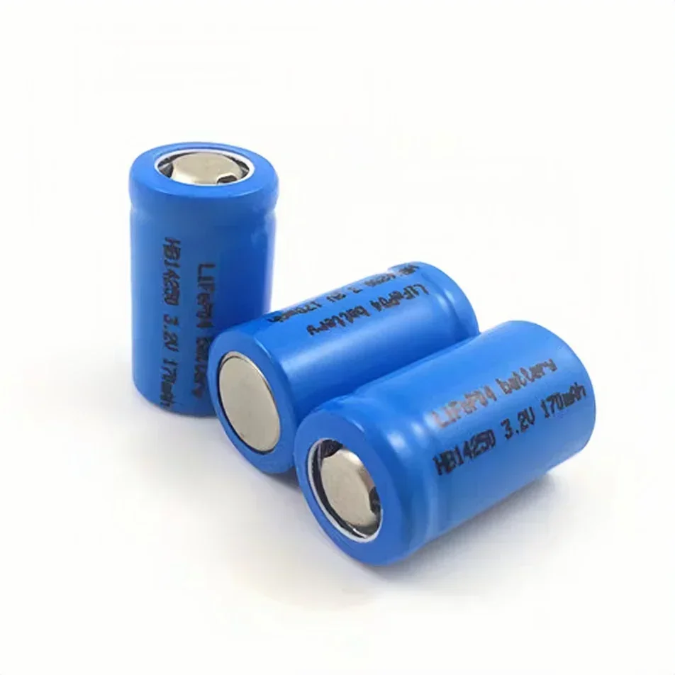 

8PCS 14250 LiFePO4 battery 3.2V 170mAh Charger for Smoke alarm Infrared laser sight Flashlight Electronic door lock Power tool