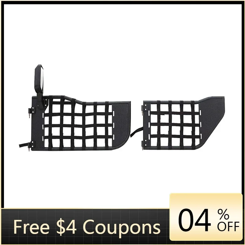 

BR Stylish Design Rugged Grid Shaped Tubular Steel Doors with Rear-View Mirror for Jeep Wrangler JL/JT 2018-2023