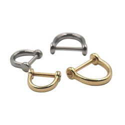 12mm and 18mm  Super fine Simple brass 304 Stainless steel D U screw lock Shackle joint link  DIY ED CKey ring FOB lanyard