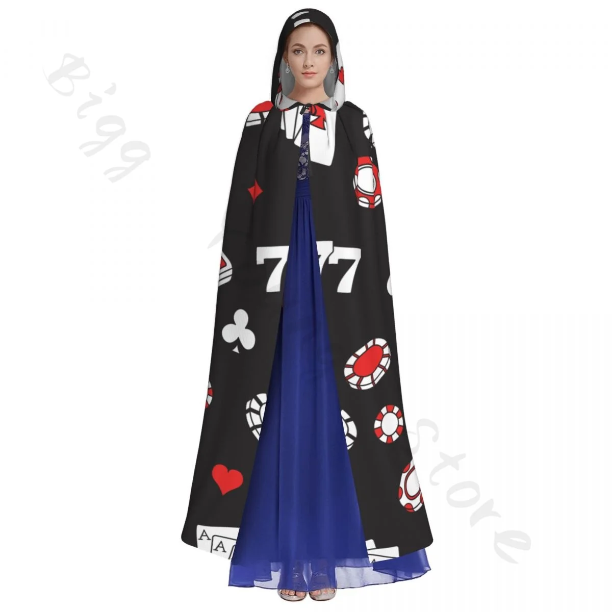 Game Icons Cards  Unisex Witch Party Reversible Hooded Adult Vampires Cape Cloak