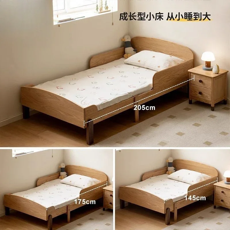 Solid wood  retractable with guardrail single  small apartment splicing bed household youth pull-out bed
