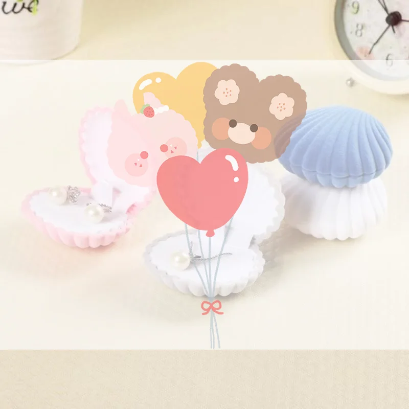Cute Shell Crown Star Shaped Flocked Jewelry Boxes Soft Inner Lining For Storing Rings Necklaces Earrings Perfect Gift For Girls