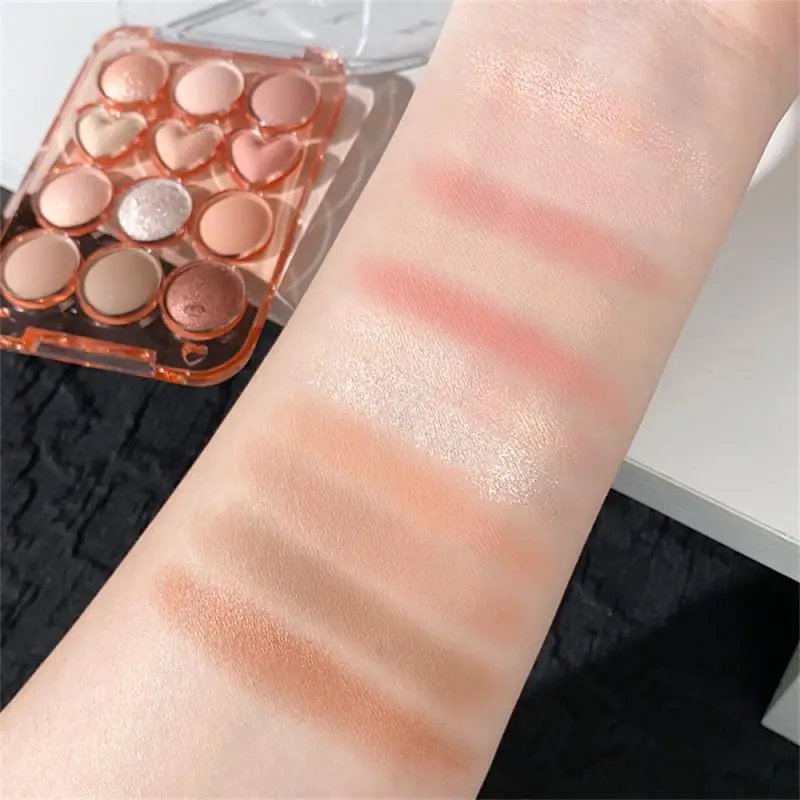 Sombra de ojos brillante, paleta de sombras de larga duración con pincel de sombra de ojos nacarado, pigmentos de ojos mate, impermeable, maquillaje de ojos cosmético