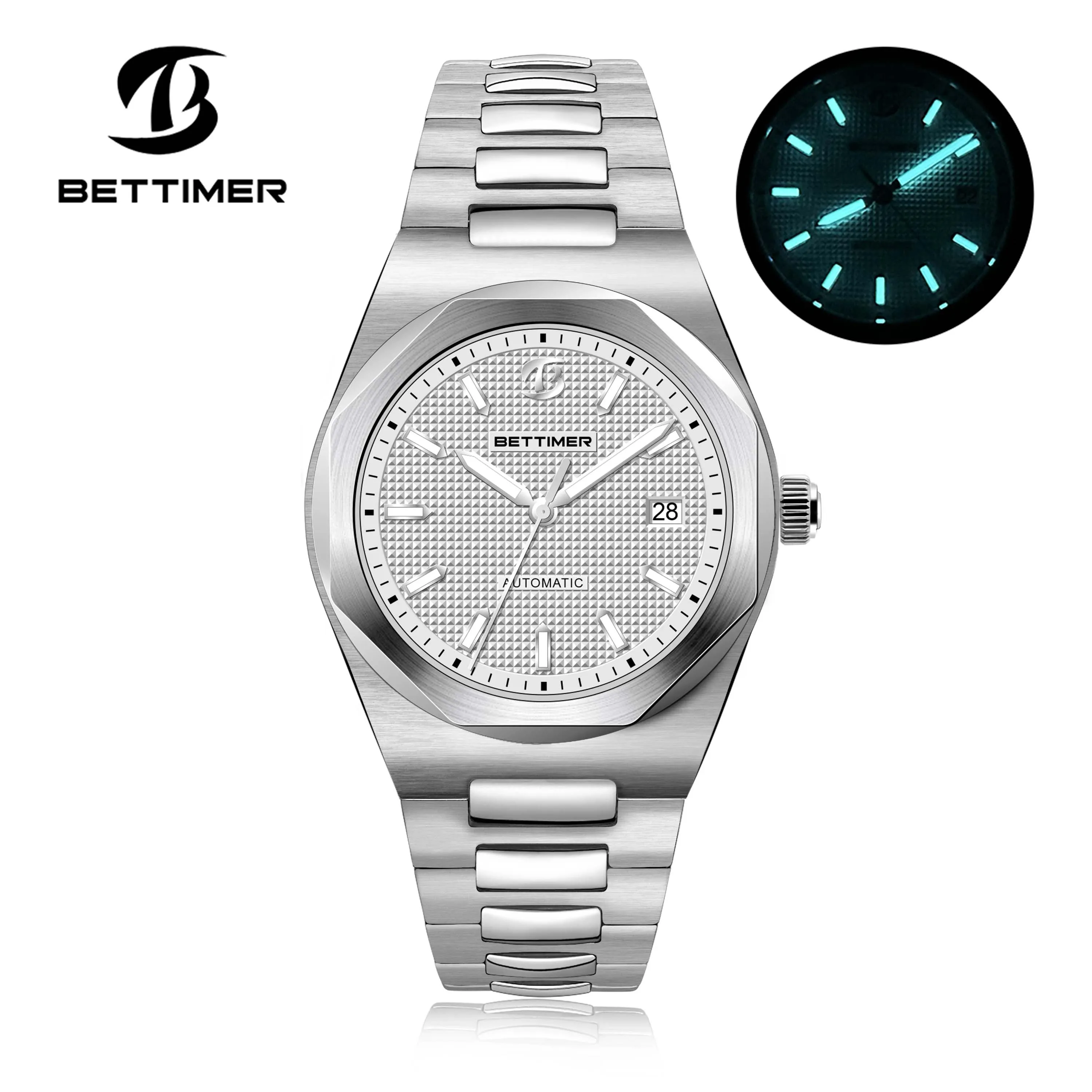 BETTIMER 2024New release watch PT5000 Automatic Mechanical Wristwatch Luxury Stainless steel Sapphire Luminous watches for men