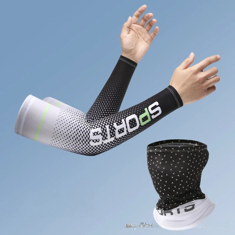 Солнцезащитные рукава для мужчин и женщин, летние УФ-дышащие легкие защитные полотенца из ледяного шелка для лица, спортивные велосипедные упражнения, спорт
