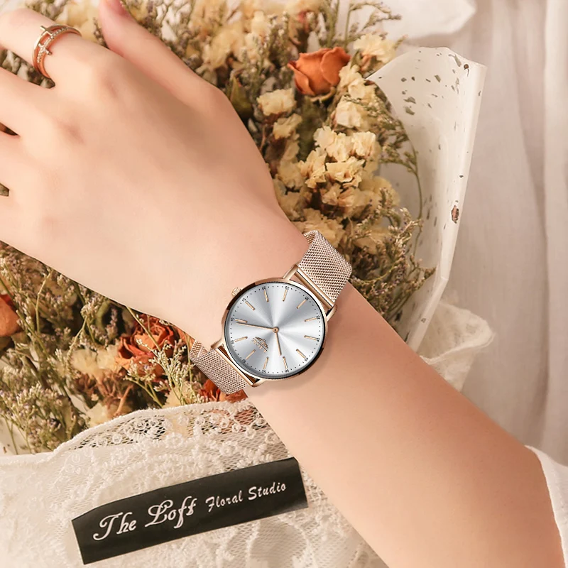 LIGE Women Watch Fashion Simple Waterproof Wristwatch Adjustable Milan Watchband Casual Men Watch Quartz Watch relogio feminino
