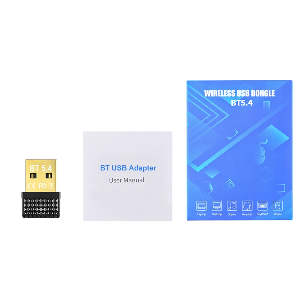 BT 5.4アダプター USB BT 5.3ドングル プラグアンドプレイ ワイヤレスBT送受信機 PCマウスキーボードヘッドホンスピーカー用