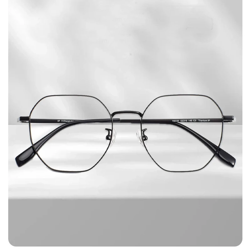 2024 New Y6030 Pure Titanium Polygon Eyeglass Frame Men And Women High Quality Fashion Designer Individuation Retro Glasses