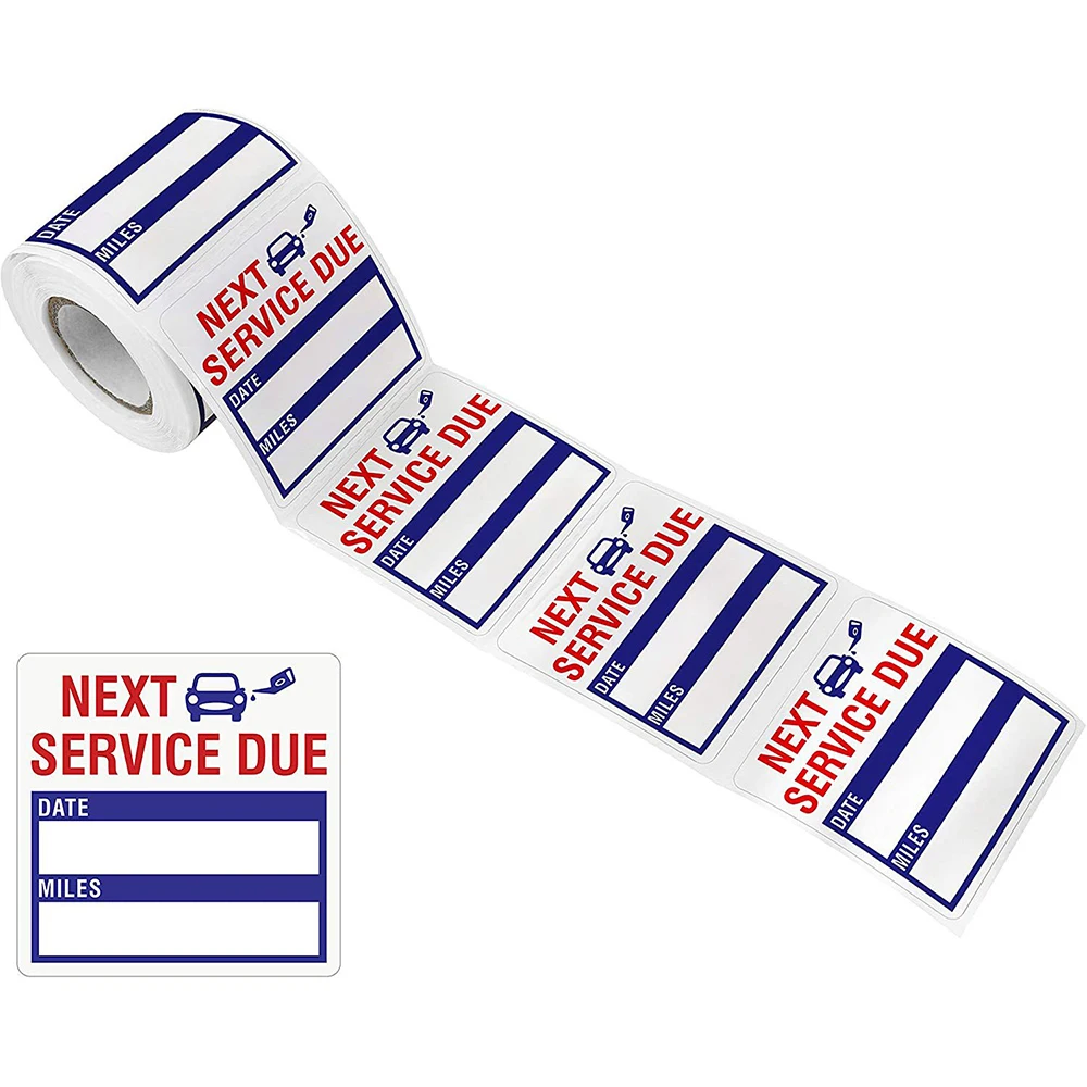 

Oil Change Stickers Removable Next Service Due Easy-Peel Oil Change Labels