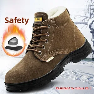 Men's And Women's Steel Toe Se oes High Top Cotton oes Wear Resistant Anti Cru And Piercing for Winter Use