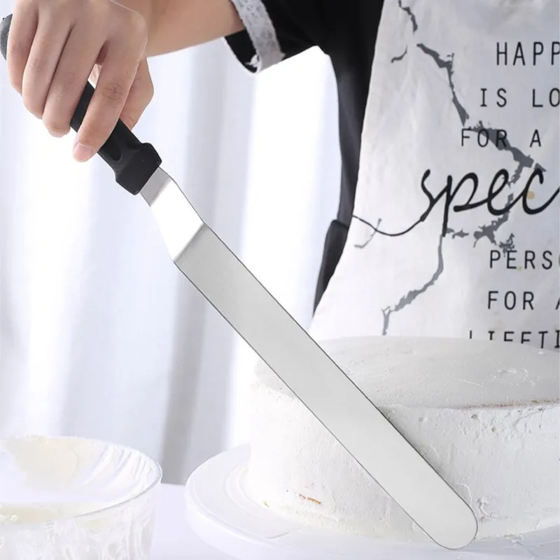 Stainless Steel Cake Spatula Icing Cream Smoother Butter Frosting Knife Smoothing Pastry Baking Scraper Cake Decorating Tools